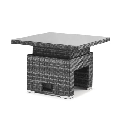 Chelsea Rattan Square Rising Table in Grey Rattan