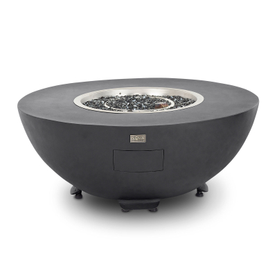 Saturn Round Aluminium Gas Fire Pit Table in Graphite Grey