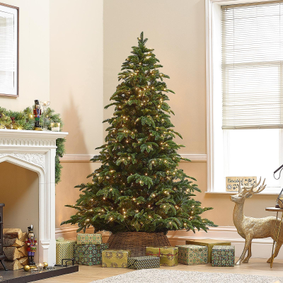 6ft Noble Pine Pre-Lit Green Christmas Tree (180cm)