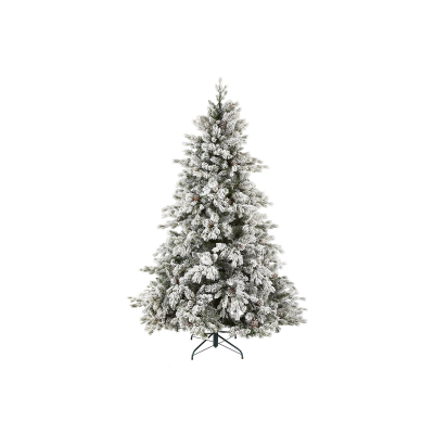 6ft Grand Fir Pre-Lit Green Snowy Christmas Tree (180cm)