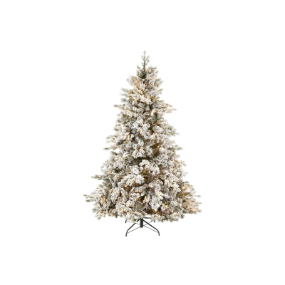 6ft Grand Fir Pre-Lit Green Snowy Christmas Tree (180cm)