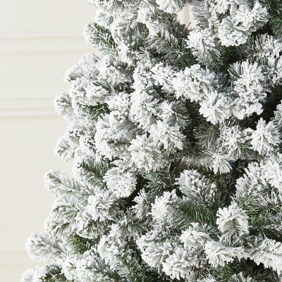 8ft Slim Balsam Fir Green Snowy Christmas Tree (240cm)