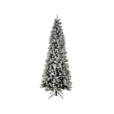 8ft Slim Balsam Fir Green Snowy Christmas Tree (240cm)