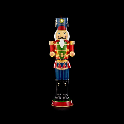 Noel the Soldier 3ft Christmas Nutcracker Figure with Drum in Red