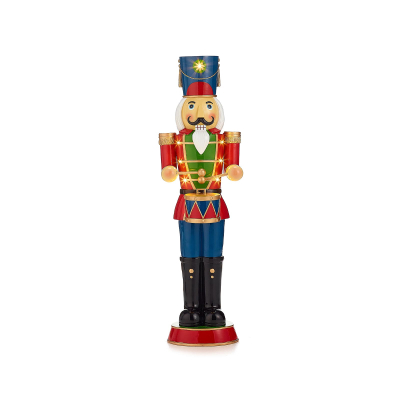 Noel the Soldier 3ft Christmas Nutcracker Figure with Drum in Red