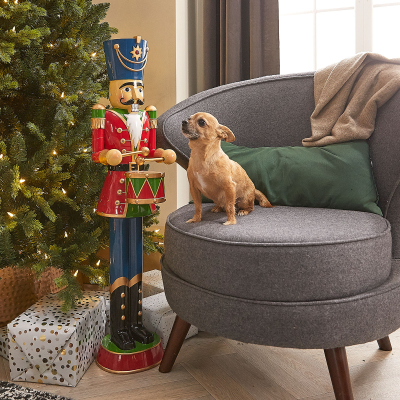 Norbert the Guard 3ft Christmas Nutcracker Figure with Drum in Red