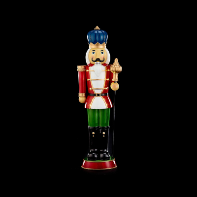 Noel the Soldier 3ft Christmas Nutcracker Figure with Staff in Red