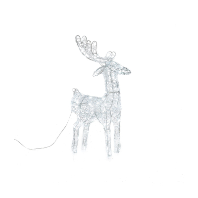 Small Acrylic LED Miracle Reindeer Decoration in Cool White