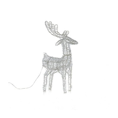 Small Acrylic LED Miracle Reindeer Decoration in Cool White