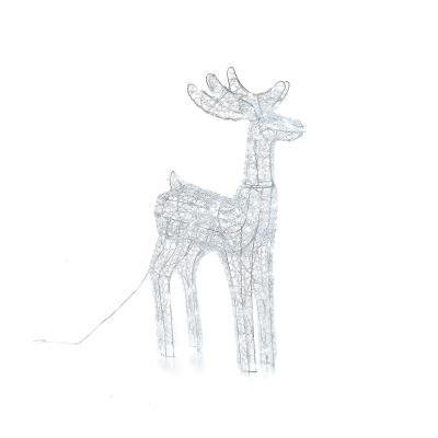 Medium Acrylic LED Miracle Reindeer Decoration in Cool White