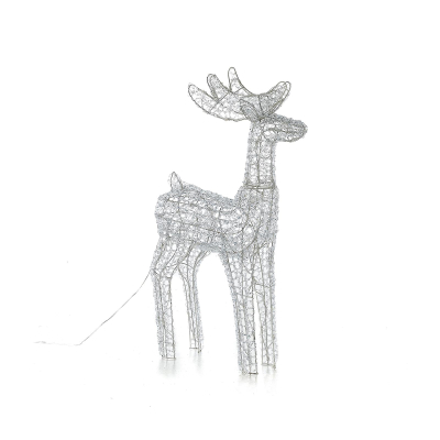 Medium Acrylic LED Miracle Reindeer Decoration in Cool White