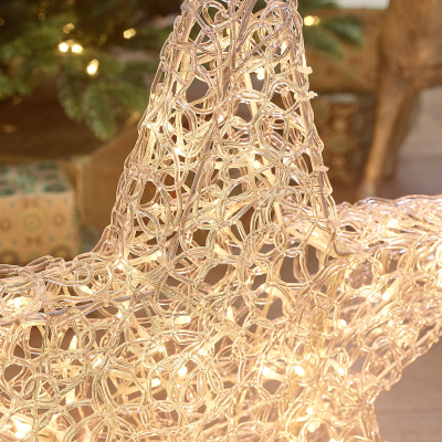 Medium Acrylic LED Star Decoration in Warm White