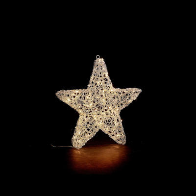 Small Acrylic LED Star Decoration in Warm White