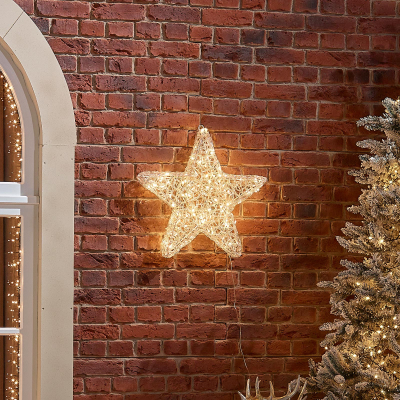 Small Acrylic LED Star Decoration in Warm White