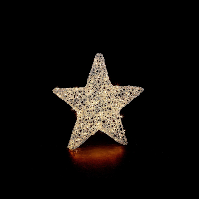 Medium Acrylic LED Star Decoration in Warm White