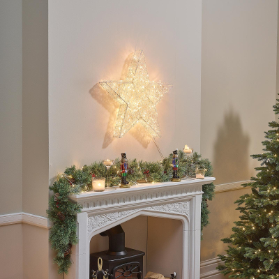 Medium Acrylic LED Star Decoration in Warm White