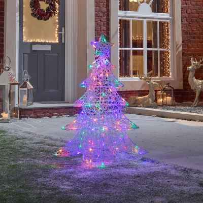 Acrylic LED Christmas Tree Decoration in Multi Colour