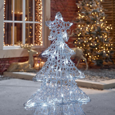 Acrylic LED Christmas Tree Decoration in Cool White