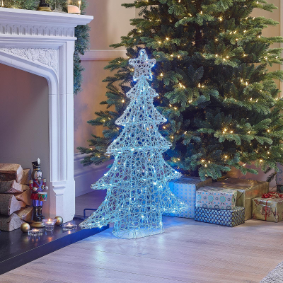 Acrylic LED Christmas Tree Decoration in Blue