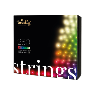 Twinkly 250 LEDs Christmas String Lights with Clear Cable in Full Spectrum Multi Colour & White