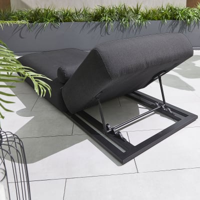 Serenity All Weather Fabric Aluminium Sun Lounger in Charcoal Grey