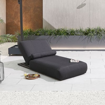 Serenity All Weather Fabric Aluminium Sun Lounger in Charcoal Grey