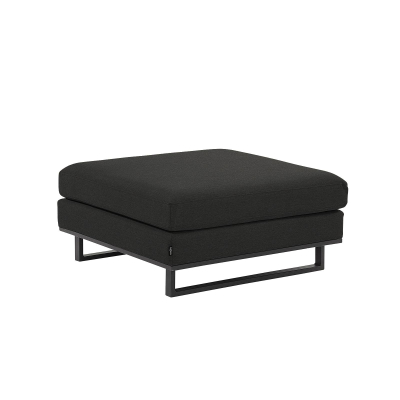 Eden All Weather Fabric Aluminium Lounging Footstool in Charcoal Grey