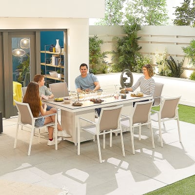 Milano 8 Seat Aluminium Dining Set