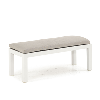 Vogue Aluminium Lounge Dining Bench in Chalk White