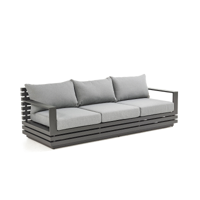 San Marino Aluminium Lounging 3 Seat Sofa in Graphite Grey