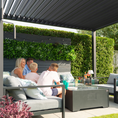 Titan Aluminium Metal Pergola in Graphite Grey - 3.0m x 3.0m Free Standing