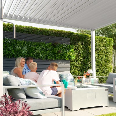 Titan Aluminium Metal Pergola in Chalk White - 3.0m x 3.0m Free Standing