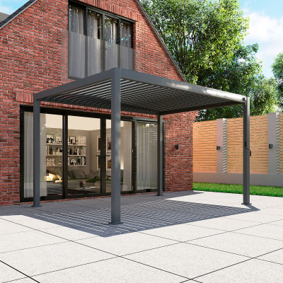 Titan Aluminium Metal Pergola in Graphite Grey - 3.6m x 3.0m Free Standing