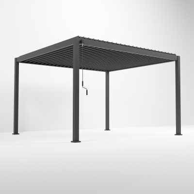 Titan Aluminium Metal Pergola in Graphite Grey - 4.0m x 3.0m Free Standing