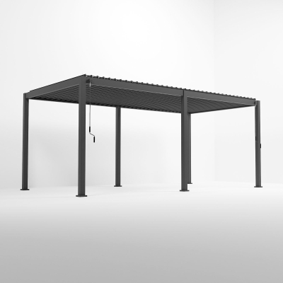 Titan Aluminium Metal Pergola in Graphite Grey - 6.0m x 3.0m Free Standing