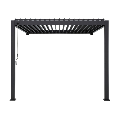 Titan Aluminium Wall Mounted Pergola - 3.0m x 3.0m in Graphite Grey