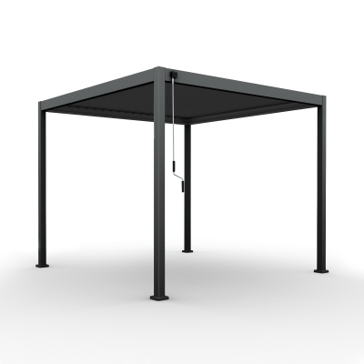 Proteus Lite Metal Pergola in Graphite Grey - 3.0m x 3.0m Free Standing