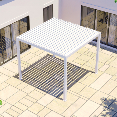 Proteus Lite Square Metal Free Standing Pergola - 3.0m x 3.0m in Chalk White