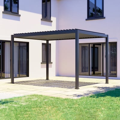 Proteus Metal Pergola in Graphite Grey