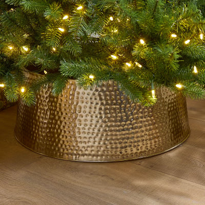 70cm Round Metal Tree Skirt in Gold