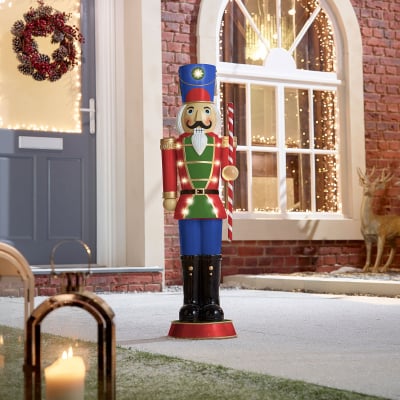 3ft Noel Christmas Nutcracker Figure with Candy Cane in Red