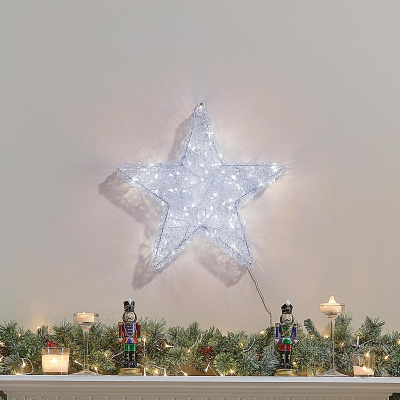 Small Acrylic LED Star Decoration in Cool White