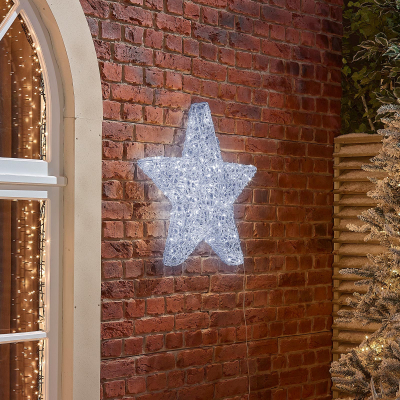 Medium Acrylic LED Star Decoration in Cool White