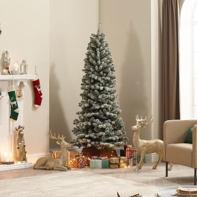 6ft Slim Balsam Fir Green Frosted Christmas Tree (180cm)