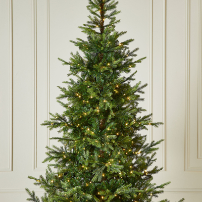 6ft Slim Calgary Fir Pre-Lit Green Christmas Tree (180cm)