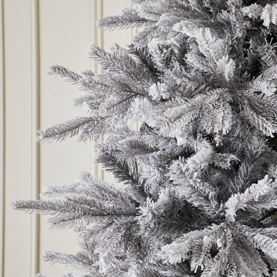 7ft Slim Calgary Fir Grey Frosted Christmas Tree (210cm)