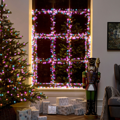 1500 LEDs Christmas Cluster Lights in Rainbow