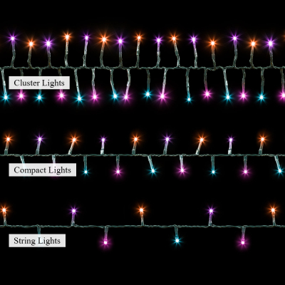 2000 LEDS Christmas Compact Lights in Rainbow