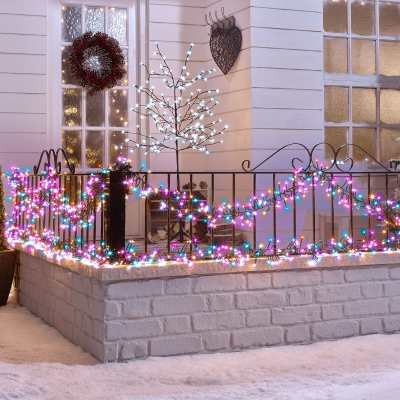 2000 LEDs Christmas Cluster Lights in Rainbow