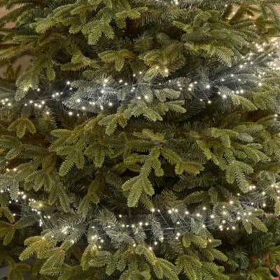 1500 LEDs Christmas Pin Wire Cluster Lights with Green Wire in Cool White